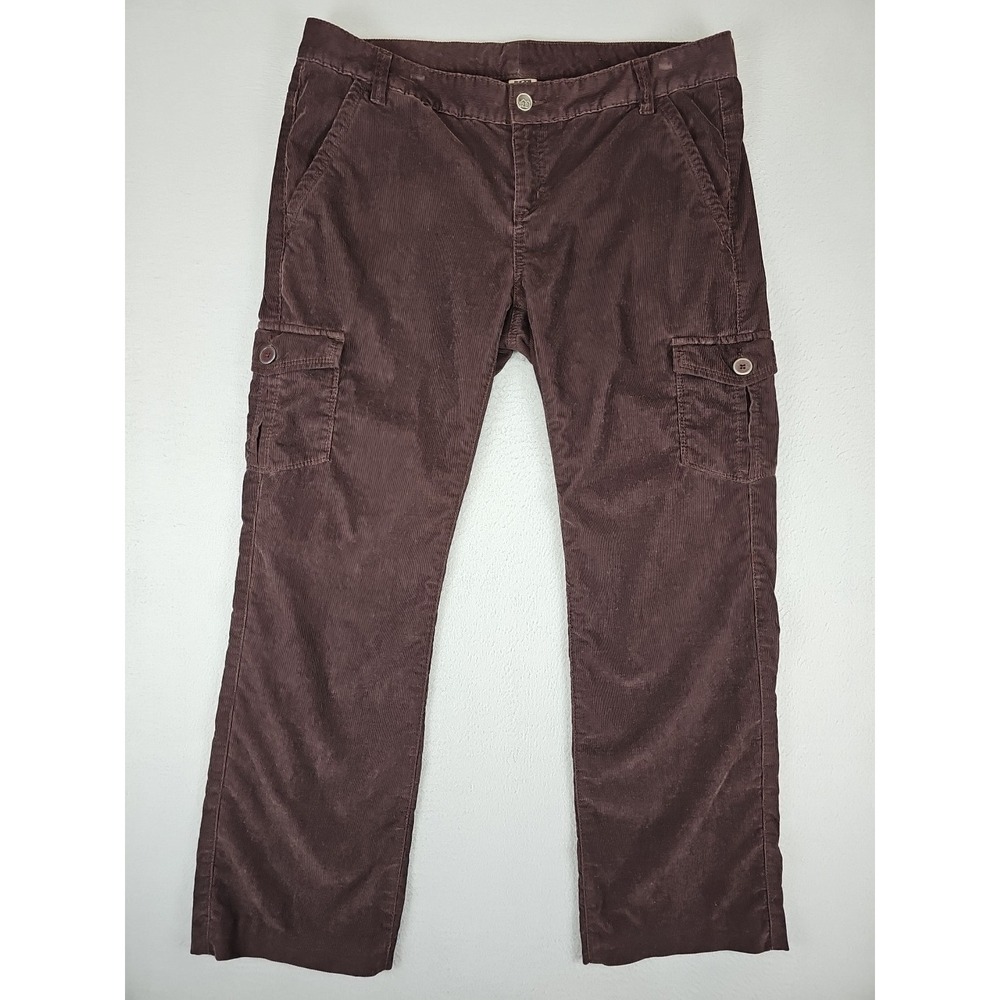 REI Corduroy Cargo Pants Women's 12P 35x28 Brownish Red Outdoor Camp Hiking